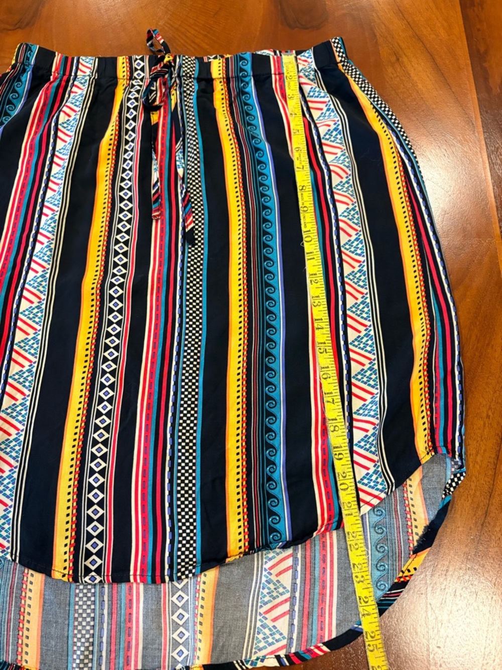 Women’s Black Multicolor Stripe Patterned Skirt, size XL - Picture 6 of 6